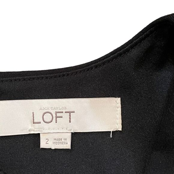 LOFT Black Dress Size 2 - Picture 5 of 6